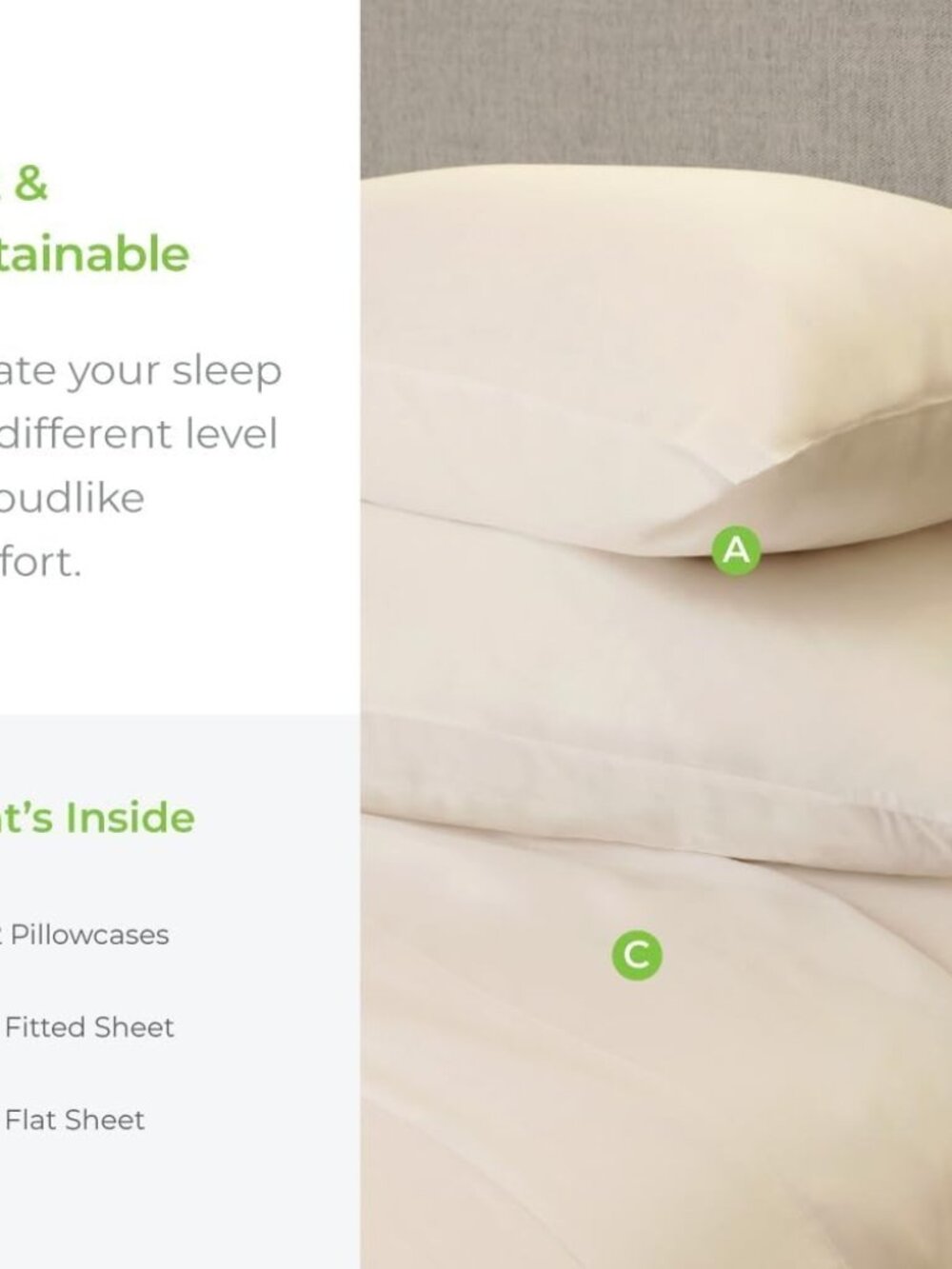 Cariloha Split King Twill Sheet Set Aloha Soft -Viscose Bamboo (5 pcs) - Picture 4 of 16